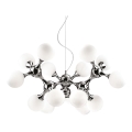 Ideal Lux - Závesný luster na lanku NODI 15xE14/28W/230V pr. 105 cm lesklý chróm/biela
